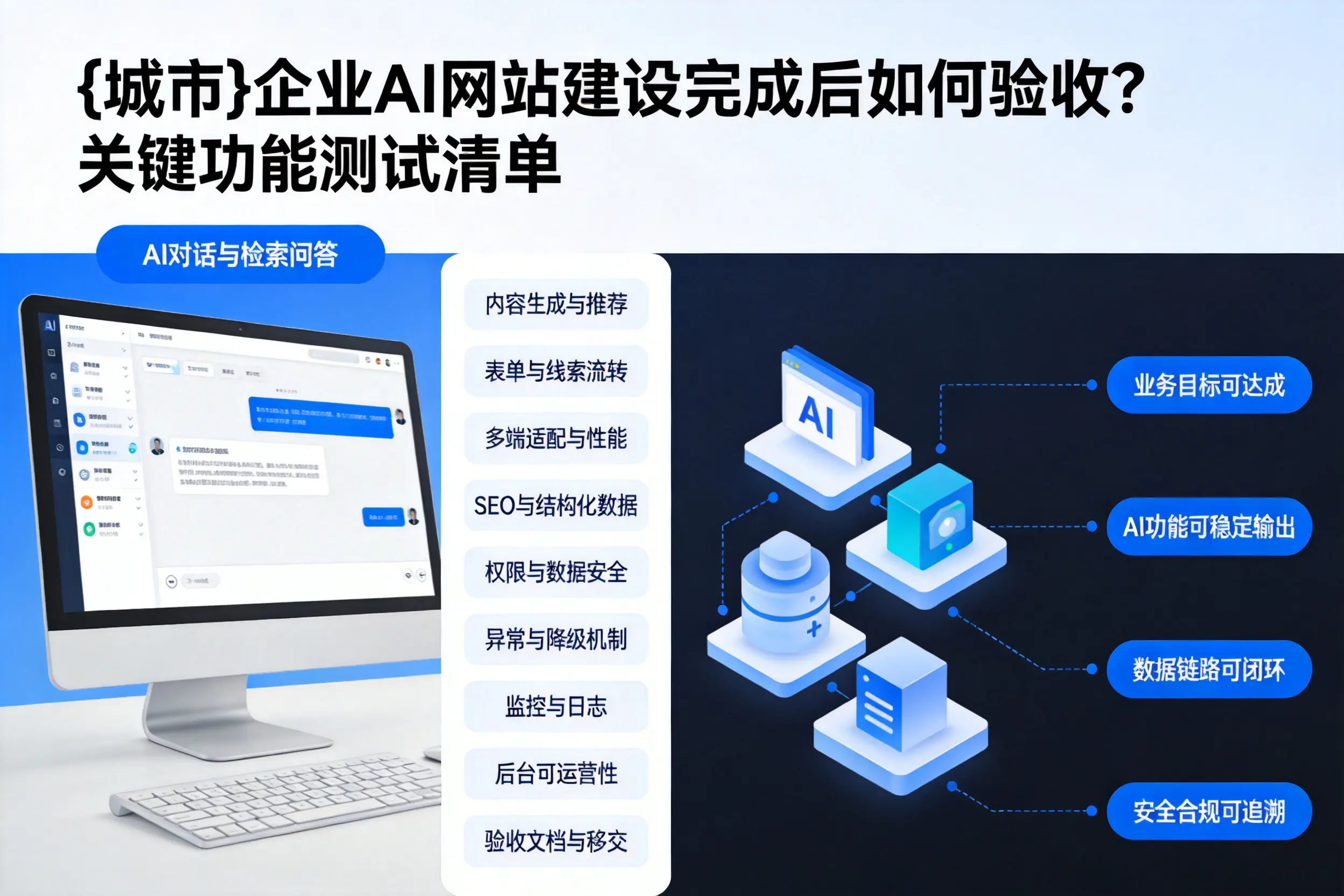阜阳企业AI网站建设完成后如何验收?关键功能测试清单