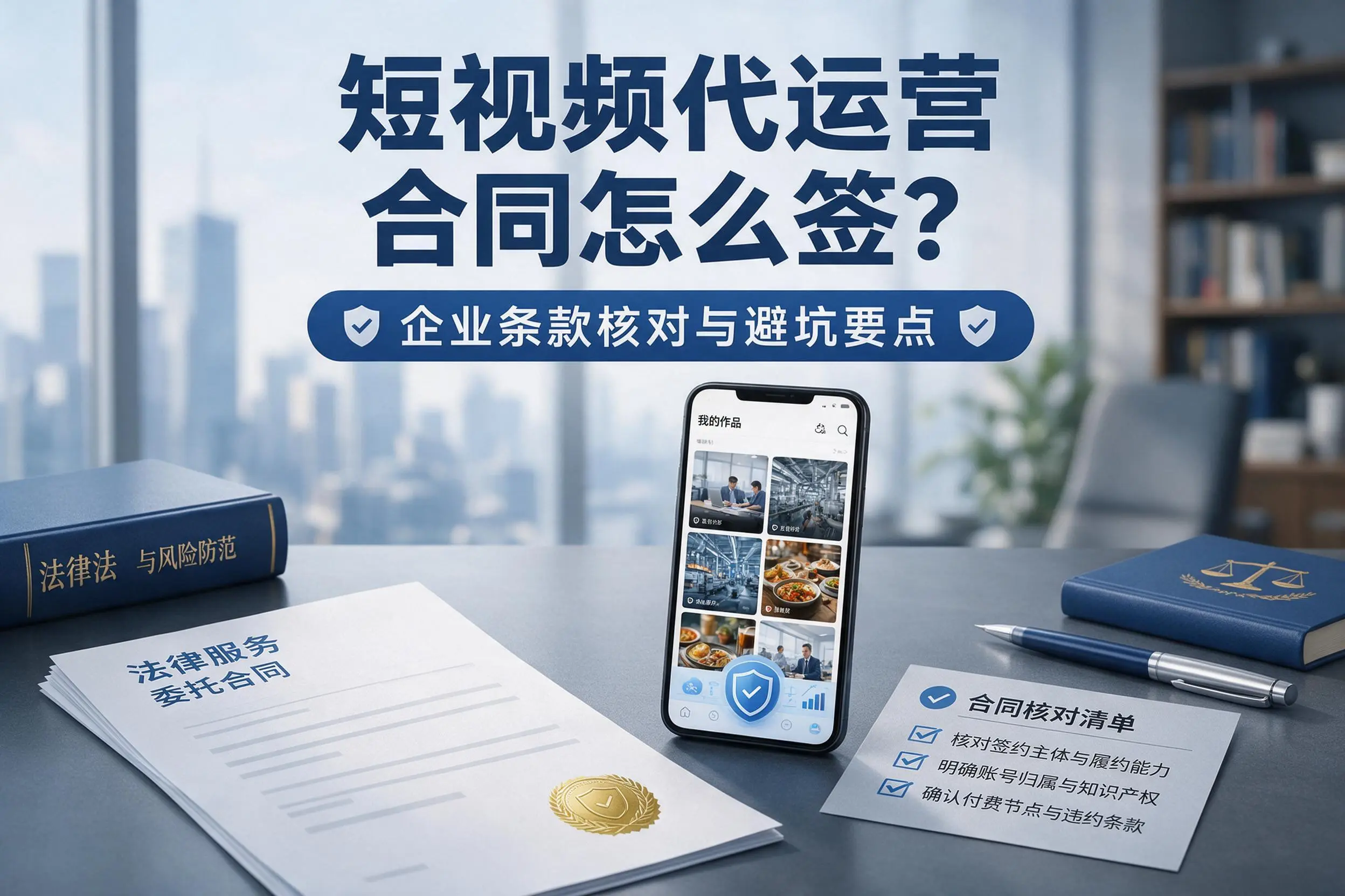 短视频代运营合同怎么签？阜阳企业条款核对与避坑要点