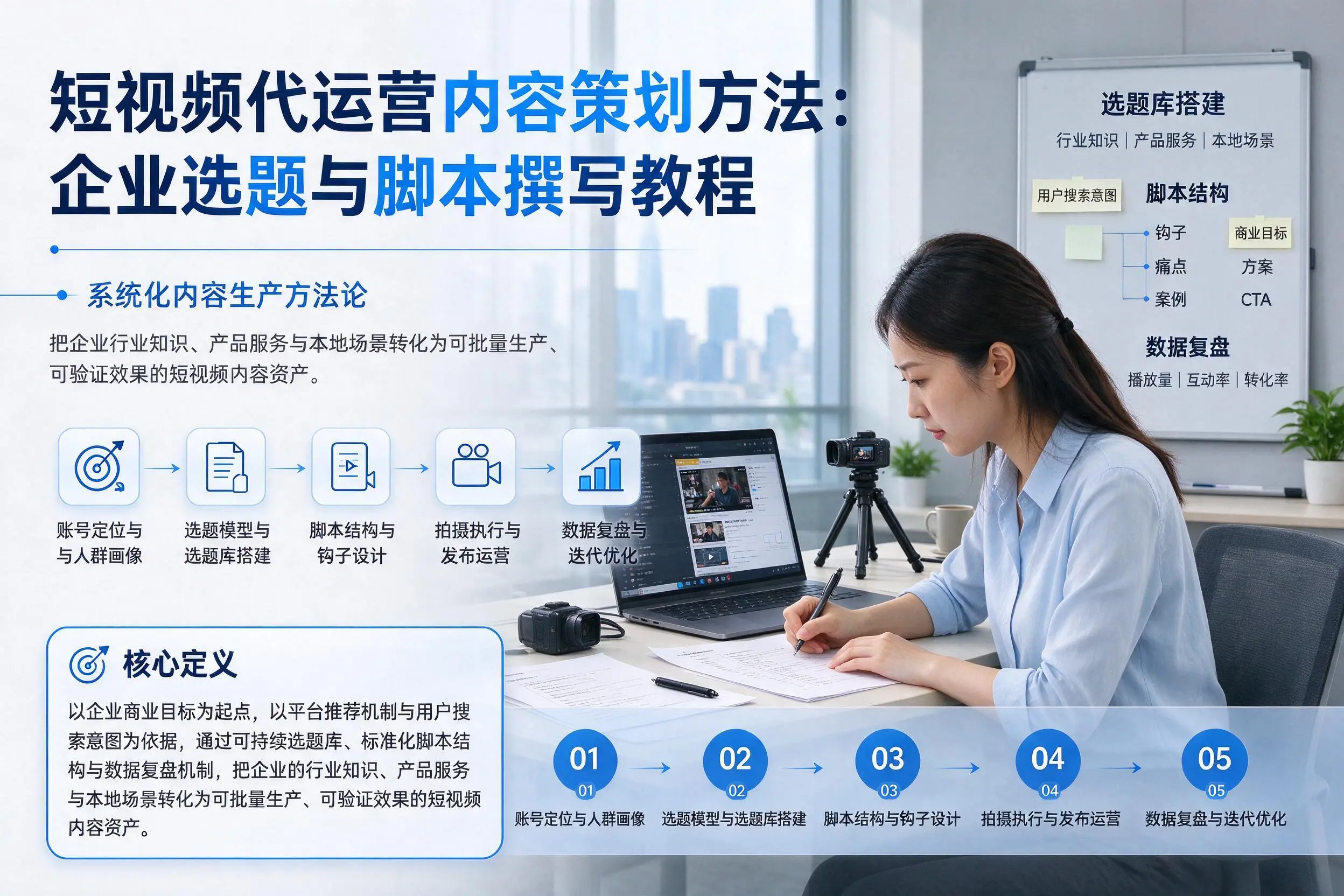 短视频代运营内容策划方法:阜阳企业选题与脚本撰写教程
