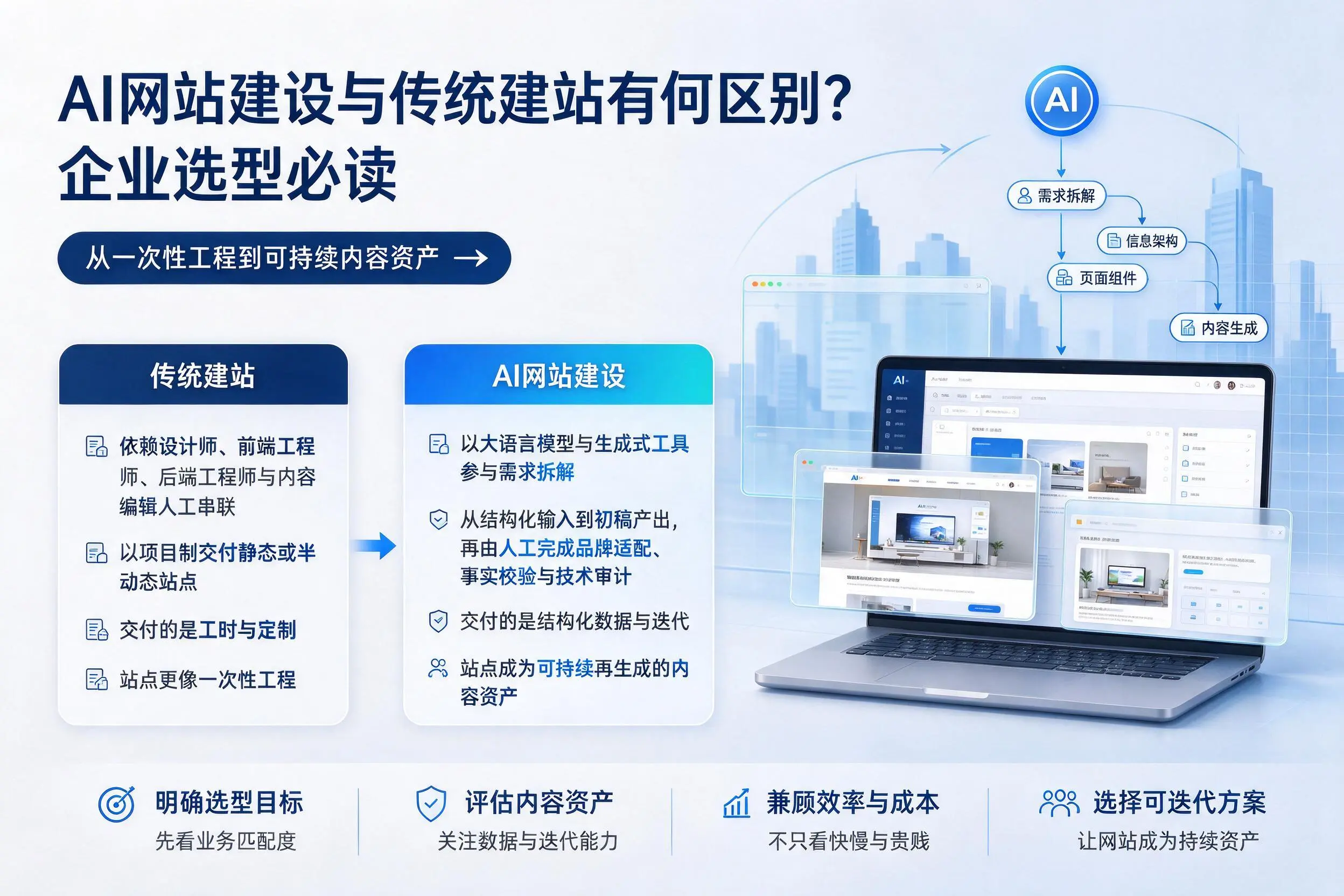 AI网站建设与传统建站有何区别？阜阳企业选型必读