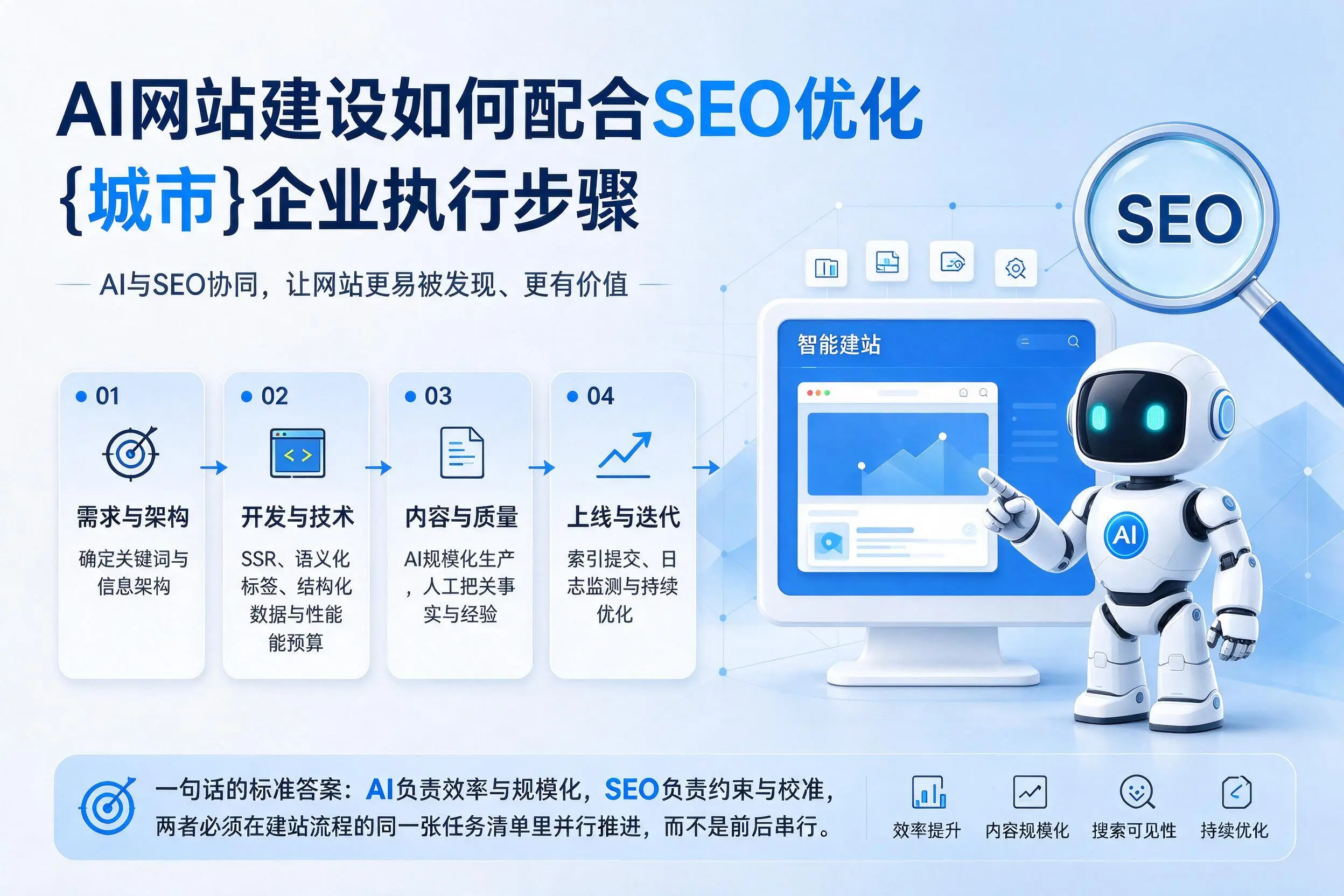 AI网站建设如何配合SEO优化，阜阳企业执行步骤