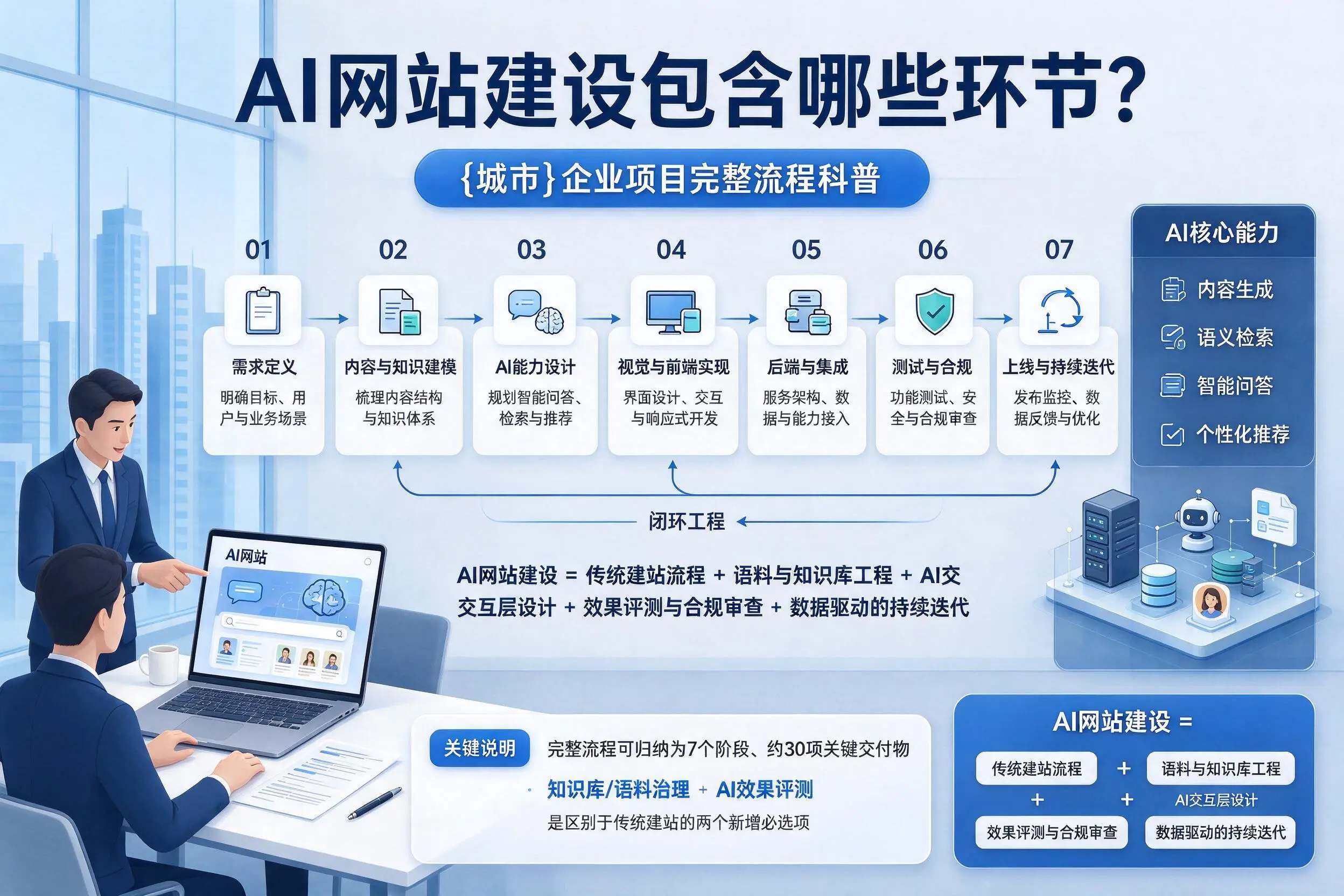 AI网站建设包含哪些环节？阜阳企业项目完整流程科普