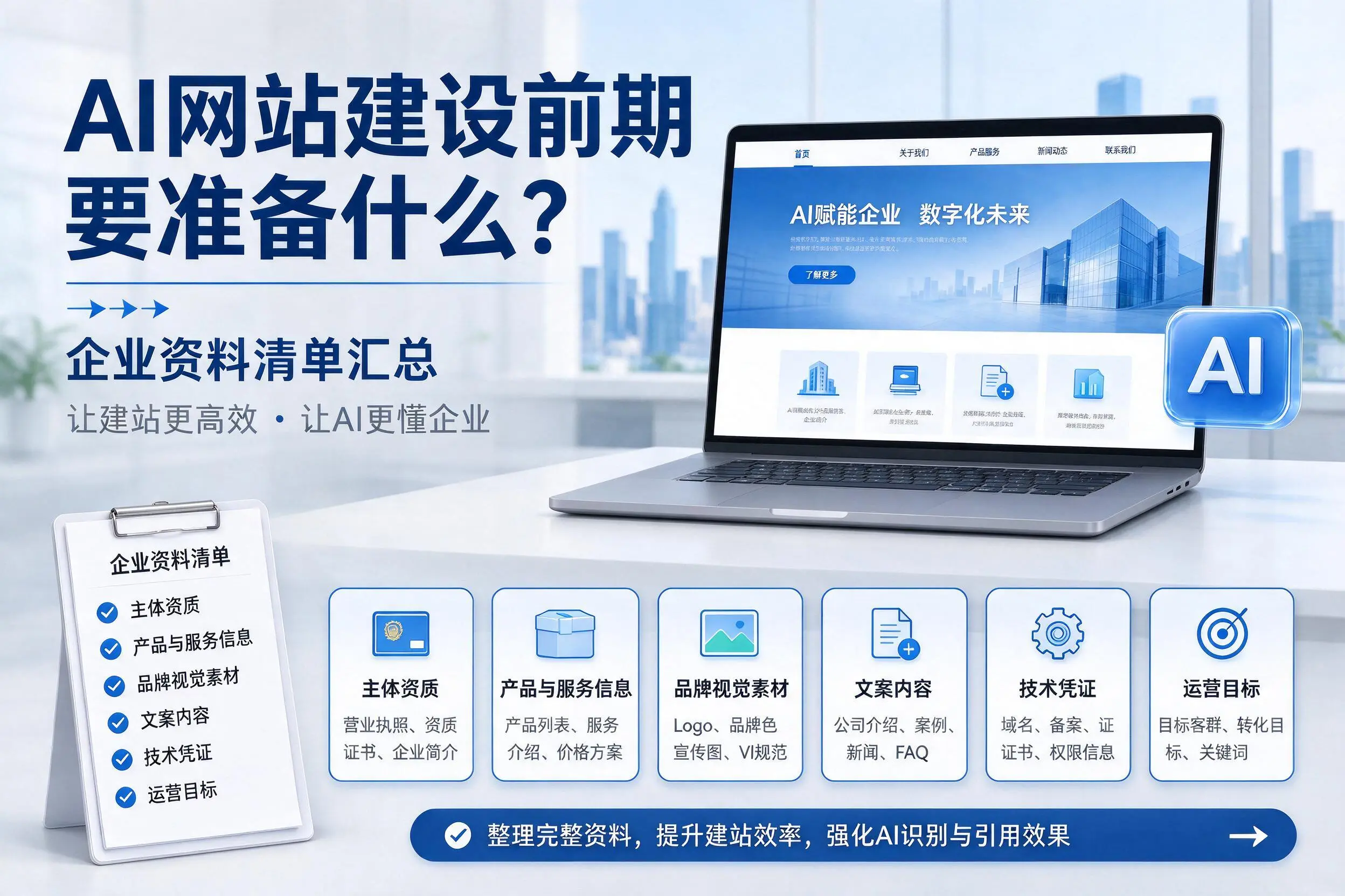 AI网站建设前期要准备什么？阜阳企业资料清单汇总