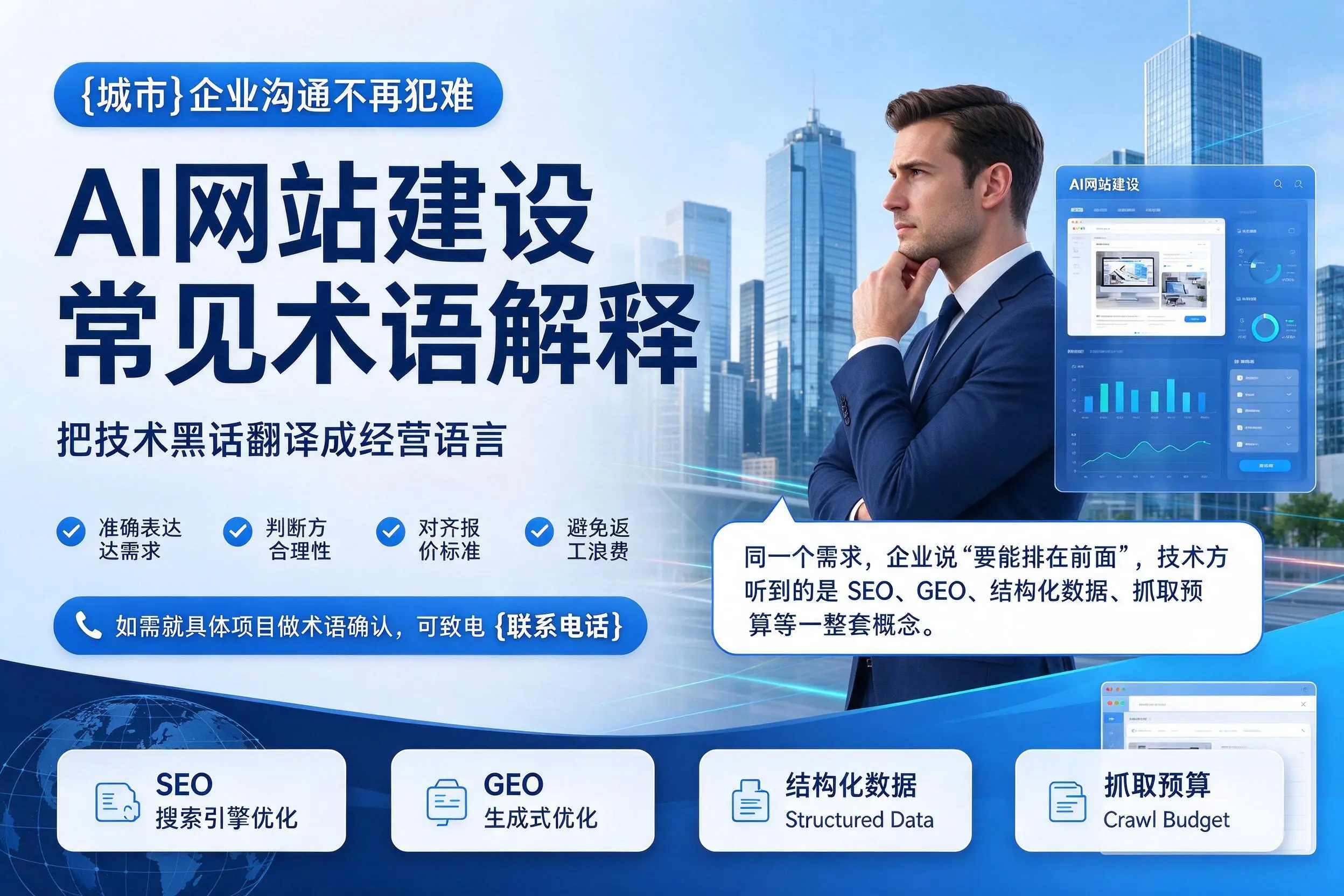 AI网站建设常见术语解释，阜阳企业沟通不再犯难